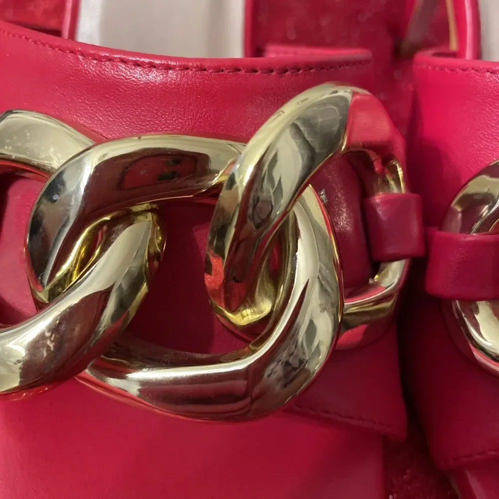 Bisou Bisou Michele Bohbot Red Mules 2.5